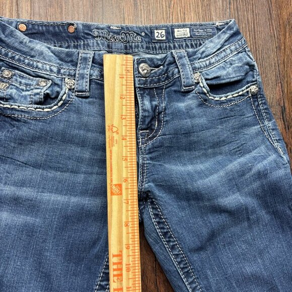 Miss Me Mid Rise Easy Boot Jeans Distressed Medium Wash Women’s Size 26 - Picture 8 of 10